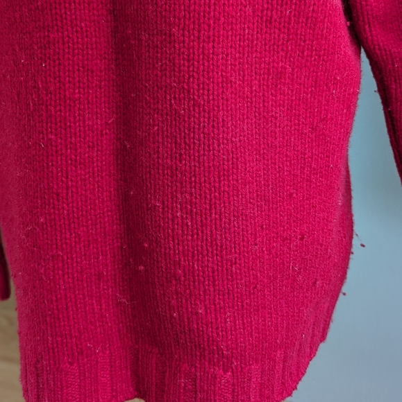J. Crew Mens Pullover V Neck Long Sleeve Wool Sweater Red Size Medium - Picture 7 of 11